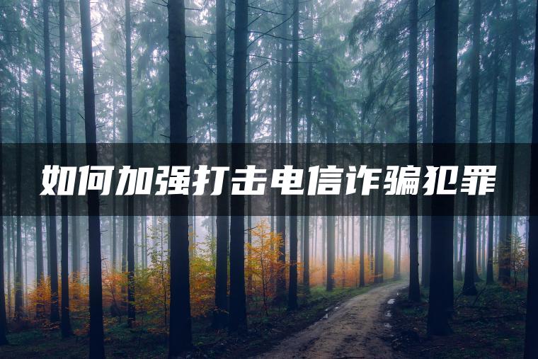 如何加强打击电信诈骗犯罪
